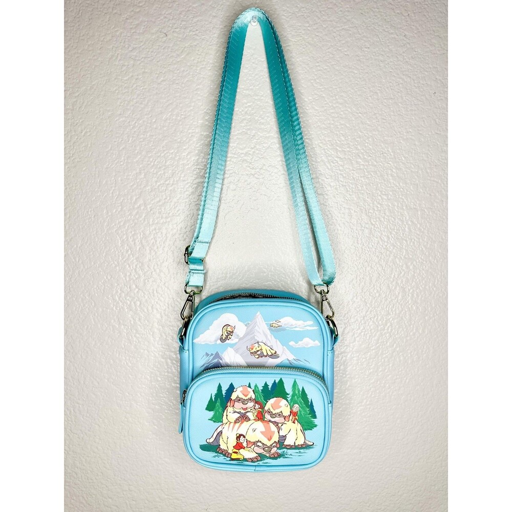 Mad Engine Crossbody Bag Womens Small Turquoise Appa Avatar Anime Cartoon Print
